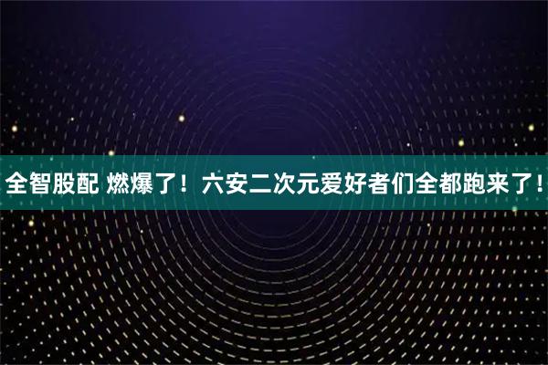 全智股配 燃爆了！六安二次元爱好者们全都跑来了！