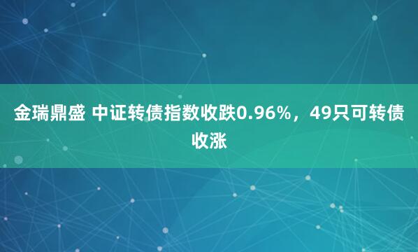 金瑞鼎盛 中证转债指数收跌0.96%，49只可转债收涨